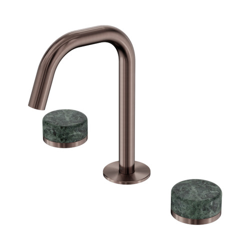 Serenity Basin Set Edge Spout With Verde Alpi Handle Brushed Bronze