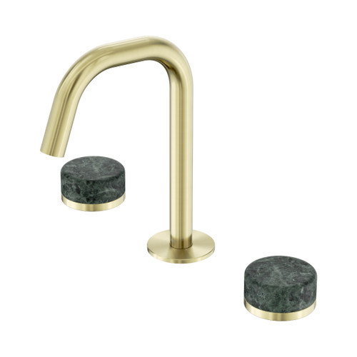 Serenity Basin Set Edge Spout With Verde Alpi Handle Brushed Gold