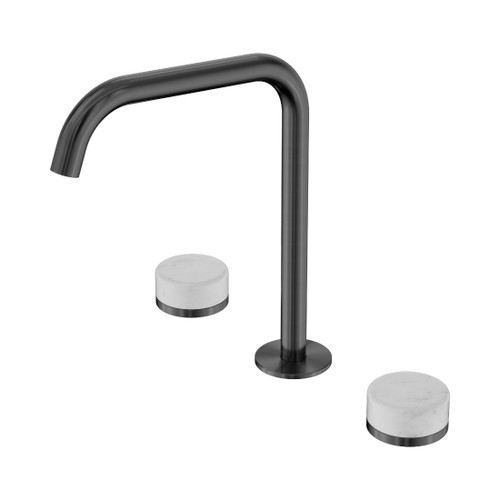 Serenity Bath/Kitchen Set Edge Spout With Carrara Handle Gun Metal