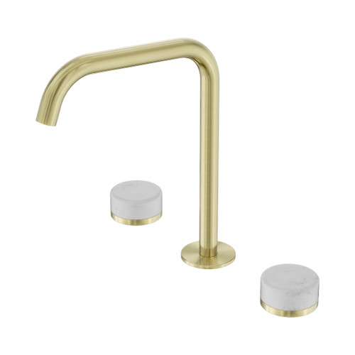 Serenity Bath/Kitchen Set Edge Spout With Carrara Handle Brushed Gold