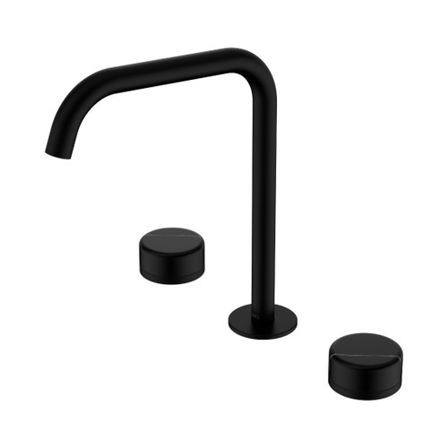 Serenity Bath/Kitchen Set Edge Spout With Marquina Black Handle Matte Black
