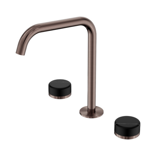 Serenity Bath/Kitchen Set Edge Spout With Marquina Black Handle Brushed Bronze