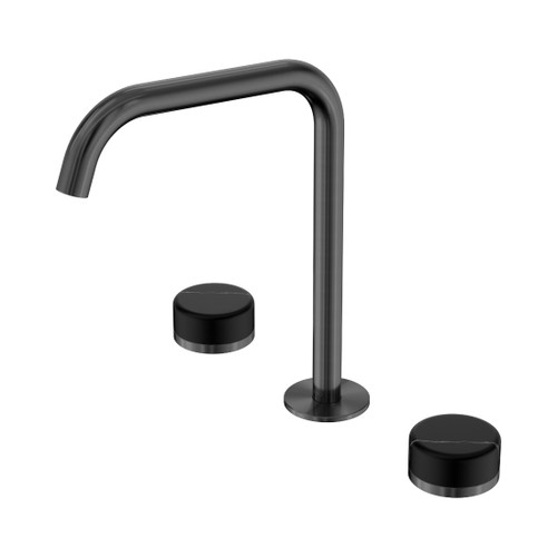 Serenity Bath/Kitchen Set Edge Spout With Marquina Black Handle Gun Metal