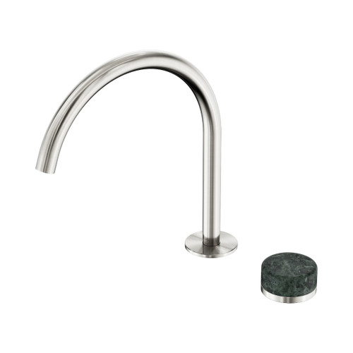 Serenity Progressive Bath/Kitchen Mixer Arc Spout With Verde Alpi Handle Brushed Nickel