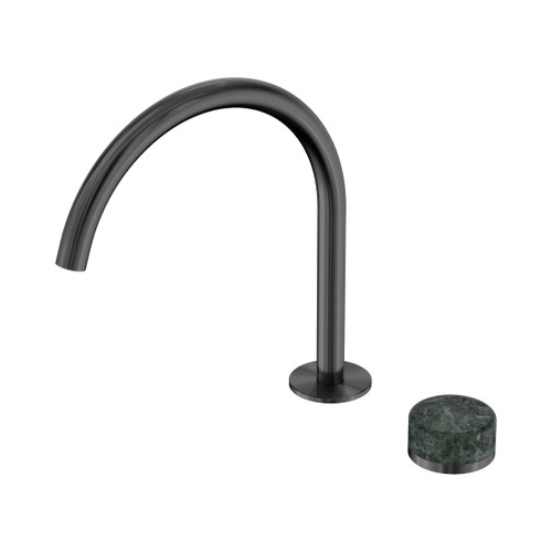 Serenity Progressive Bath/Kitchen Mixer Arc Spout With Verde Alpi Handle Gun Metal