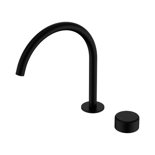 Serenity Progressive Bath/Kitchen Mixer Arc Spout With Metal Handle Matte Black