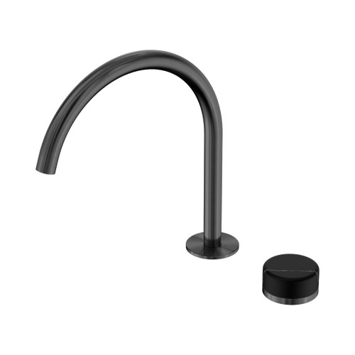 Serenity Progressive Bath/Kitchen Mixer Arc Spout With Marquina Black Handle Gun Metal