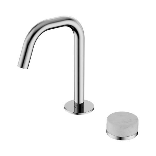 Serenity Progressive Basin Mixer Edge Spout With Carrara Handle Chrome