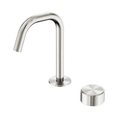 Serenity Progressive Basin Mixer Edge Spout With Metal Handle Brushed Nickel