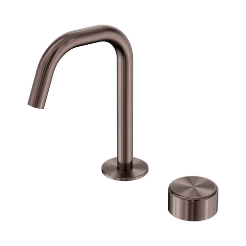 Serenity Progressive Basin Mixer Edge Spout With Metal Handle Brushed Bronze
