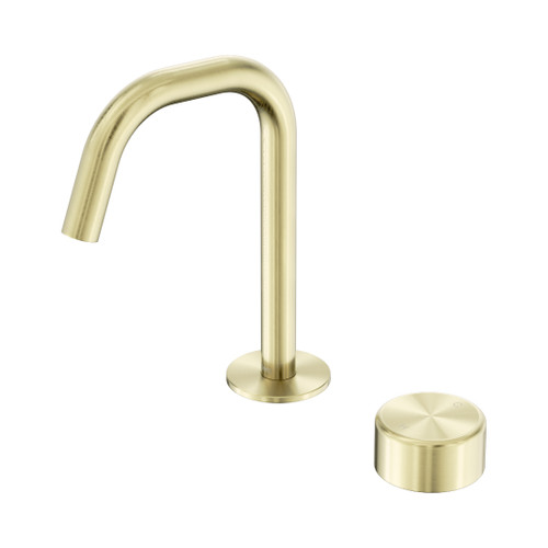 Serenity Progressive Basin Mixer Edge Spout With Metal Handle Brushed Gold