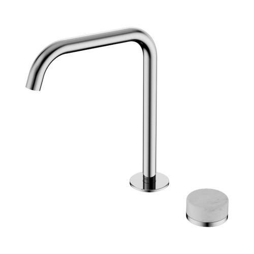 Serenity Progressive Bath/Kitchen Mixer Edge Spout With Carrara Handle Chrome
