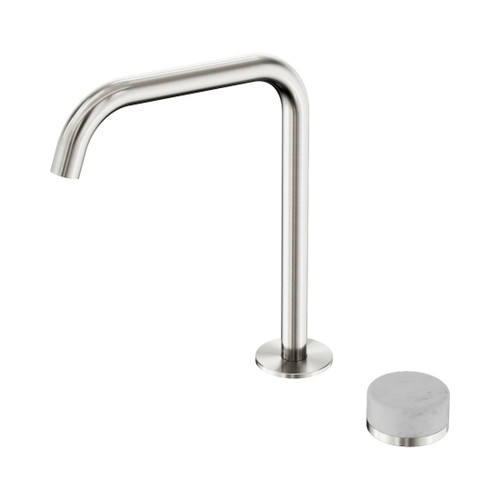 Serenity Progressive Bath/Kitchen Mixer Edge Spout With Carrara Handle Brushed Nickel