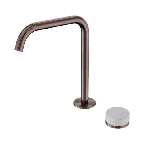Serenity Progressive Bath/Kitchen Mixer Edge Spout With Carrara Handle Brushed Bronze
