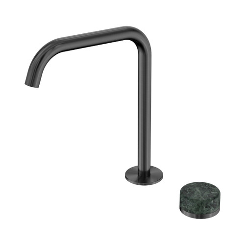 Serenity Progressive Bath/Kitchen Mixer Edge Spout With Verde Alpi Handle Gun Metal