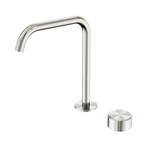 Serenity Progressive Bath/Kitchen Mixer Edge Spout With Metal Handle Brushed Nickel