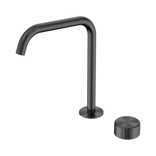 Serenity Progressive Bath/Kitchen Mixer Edge Spout With Metal Handle Gun Metal
