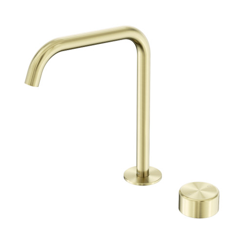 Serenity Progressive Bath/Kitchen Mixer Edge Spout With Metal Handle Brushed Gold