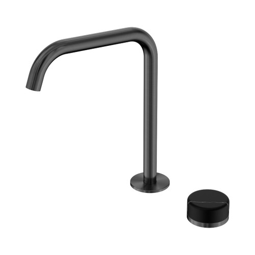 Serenity Progressive Bath/Kitchen Mixer Edge Spout With Marquina Black Handle Gun Metal