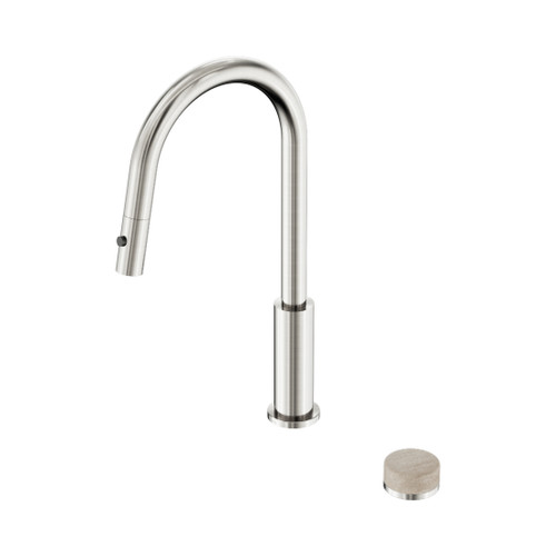 Serenity Progressive Pull Out Kitchen Set With Rome Travertine Handle Brushed Nickel