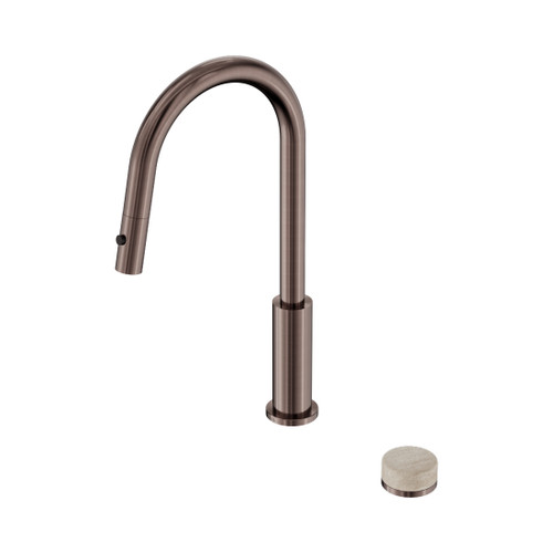 Serenity Progressive Pull Out Kitchen Set With Rome Travertine Handle Brushed Bronze
