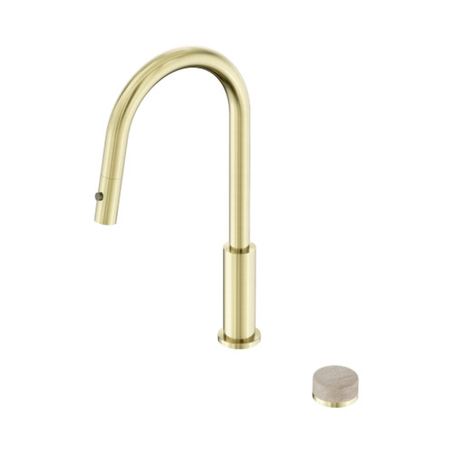 Serenity Progressive Pull Out Kitchen Set With Rome Travertine Handle Brushed Gold