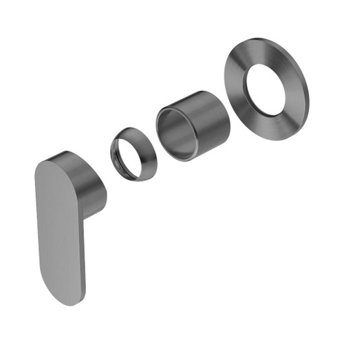 Ecco Shower Mixer 80mm Round Plate Trim Kits Only Gun Metal