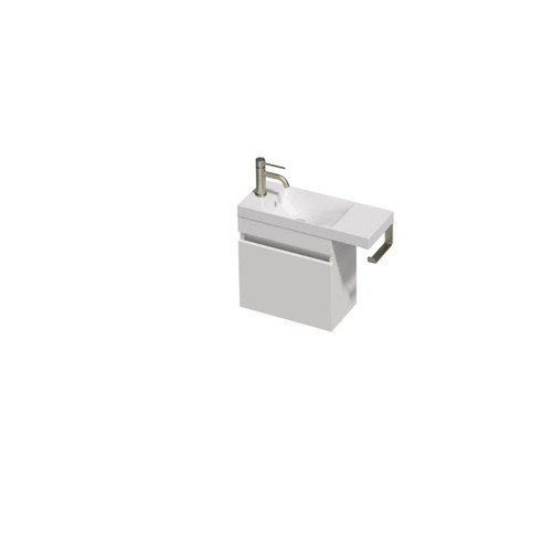 Lulu Vanity 22 550 1 Door Wall (F1) White Velvet Penelope Basin