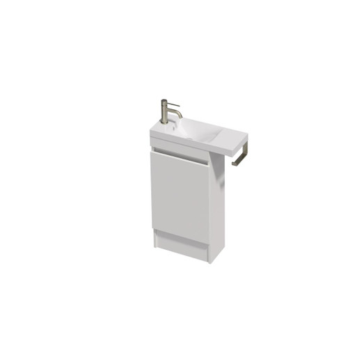 Lulu Vanity 22 550 1 Door Floor (F1) White Velvet Penelope Basin