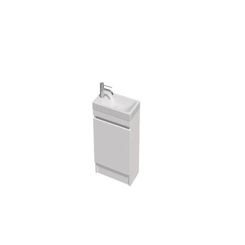 Lulu Vanity 22 400 1 Door Floor (F1) White Velvet Eli Basin
