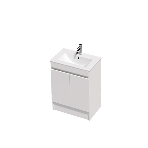 Lulu Vanity 40 600 2 Door Floor (F1) White Velvet Rubik Basin