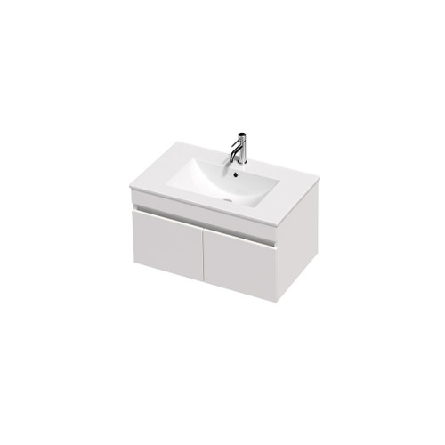 Lulu Vanity 46 750 2 Door Wall (F1) White Velvet Rubik Basin