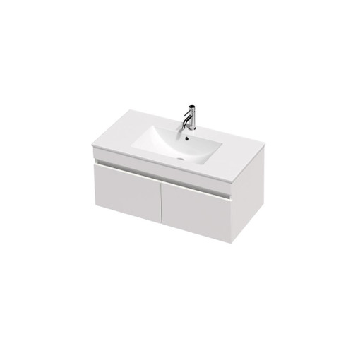 Lulu Vanity 46 900 2 Door Wall (F1) White Velvet Rubik Basin