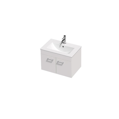 Riko Vanity 40 600 2 Door Wall (F1) White Velvet Rubik Basin