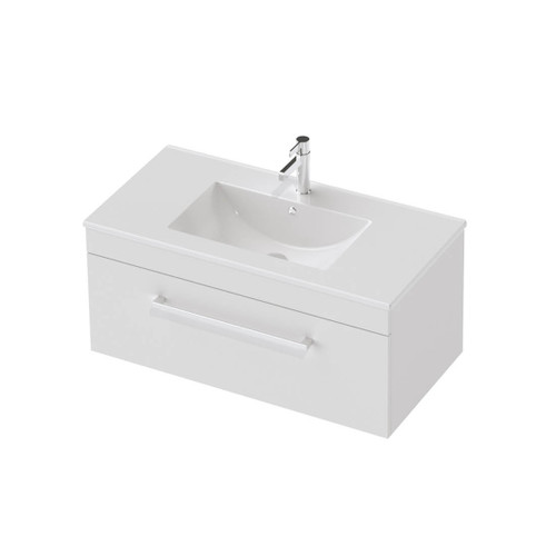 Riva Classic Wall Hung Vanity 900 1 Drawer White 1044-W