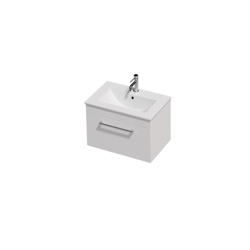Riva Classic Vanity 40 600 1 Drawer Wall (F1) White Velvet Rubik Basin