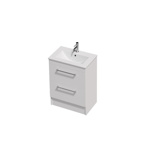 Riva Classic Vanity 40 600 2 Drawer Floor (F2) Woodgrain/Colour Rubik Basin