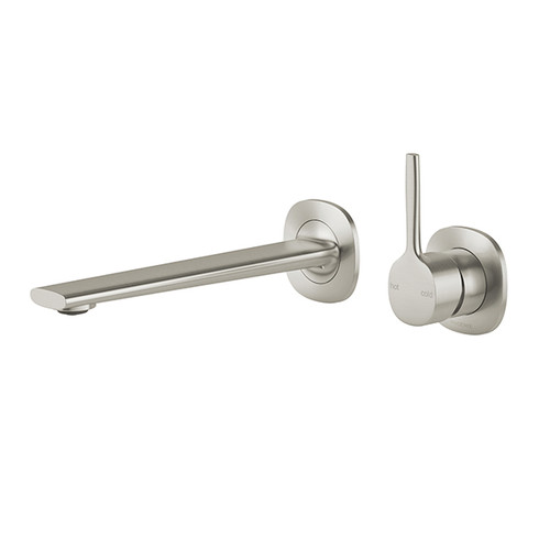 Vask Wall Basin/Bath Mixer Set SwitchMix 200mm Pin Up Brushed Nickel