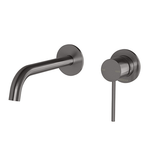 Vivid Slimline Wall Basin/Bath Mixer Set SwitchMix 60mm Backplates Brushed Carbon