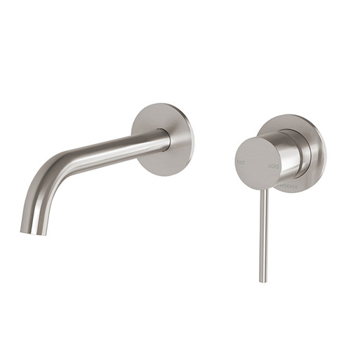 Vivid Slimline Wall Basin/Bath Mixer Set SwitchMix 60mm Backplates Brushed Nickel