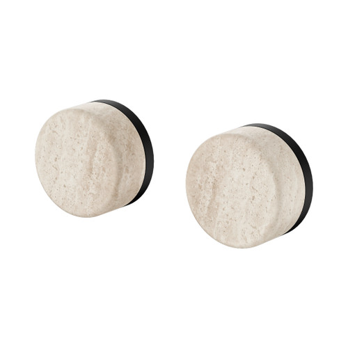 Serenity Wall Top Assembly With Rome Travertine Handle Matte Black