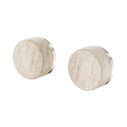Serenity Wall Top Assembly With Rome Travertine Handle Brushed Nickel