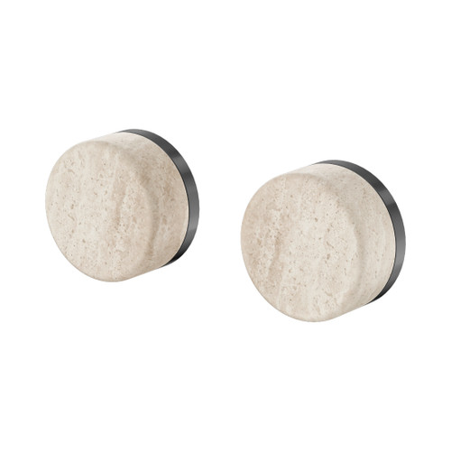 Serenity Wall Top Assembly With Rome Travertine Handle Gun Metal
