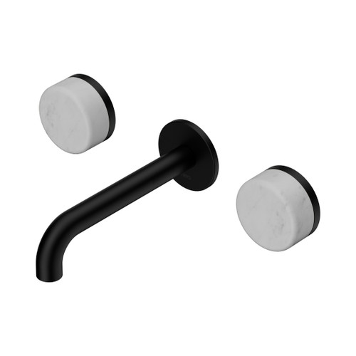Serenity Wall Basin Set 160mm Spout With Carrara Handle Matte Black