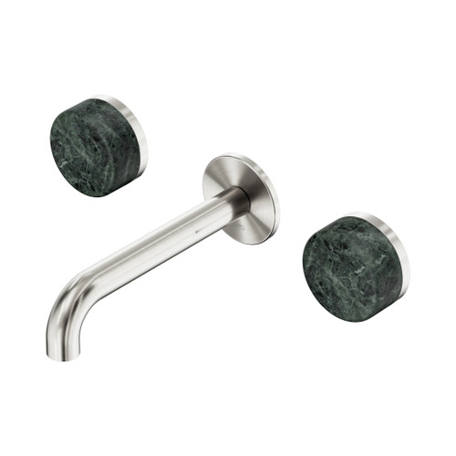 Serenity Wall Basin Set 160mm Spout With Verde Alpi Handle Brushed Nickel