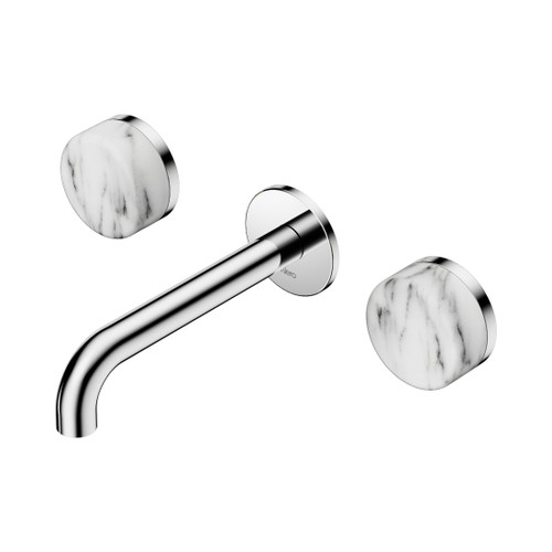 Serenity Wall Basin Set 160mm Spout With Arabescato Corchia Handle Chrome