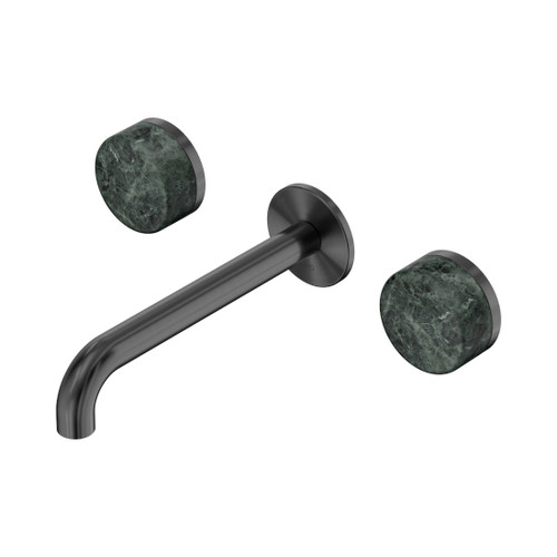 Serenity Wall Basin Set 185mm Spout With Verde Alpi Handle Gun Metal