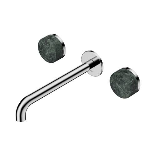 Serenity Wall Basin Set 220mm Spout With Verde Alpi Handle Chrome