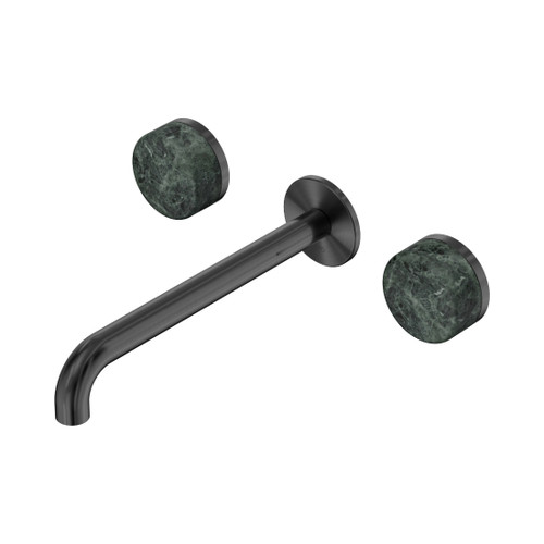Serenity Wall Basin Set 220mm Spout With Verde Alpi Handle Gun Metal