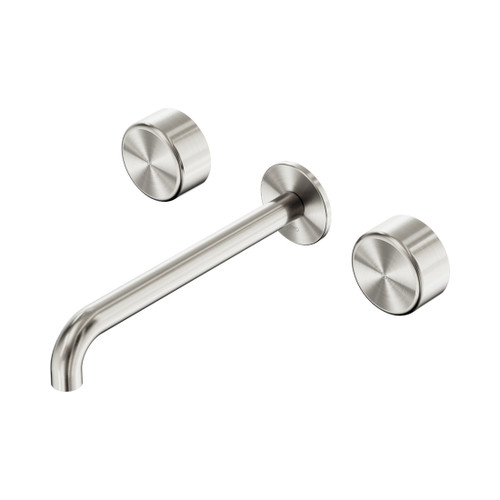 Serenity Wall Basin Set 220mm Spout With Metal Handle Brushed Nickel